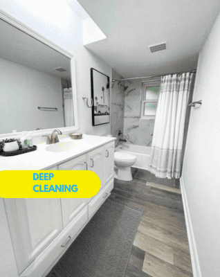 Professional deep cleaning service showing a cleaner