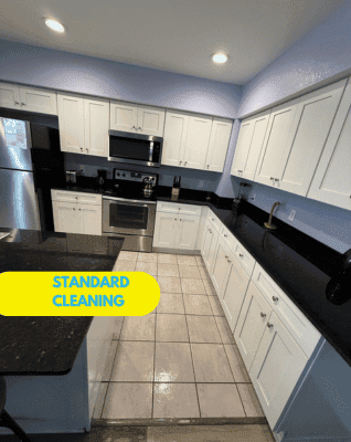 Standard home cleaning service in progress