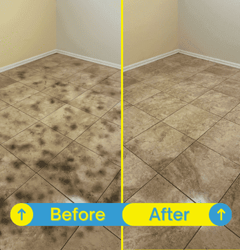 Floor restored after deep cleaning to remove tough stains and recover its natural shine.