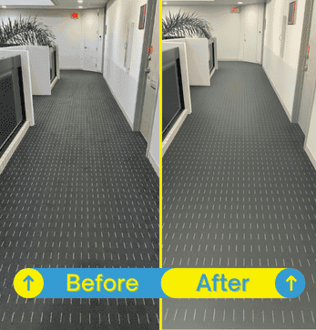 Carpet refreshed and restored after removing dirt, stains, and deep-seated dust.