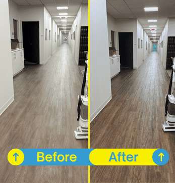 Wooden floor restored and shining after professional cleaning and maintenance.